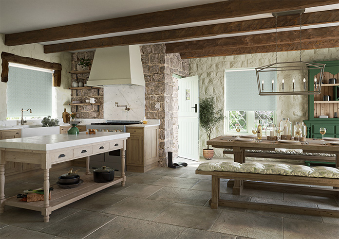 Leaf Tile, Blue Opal - Twist&Fit Roller Blind - Image 7